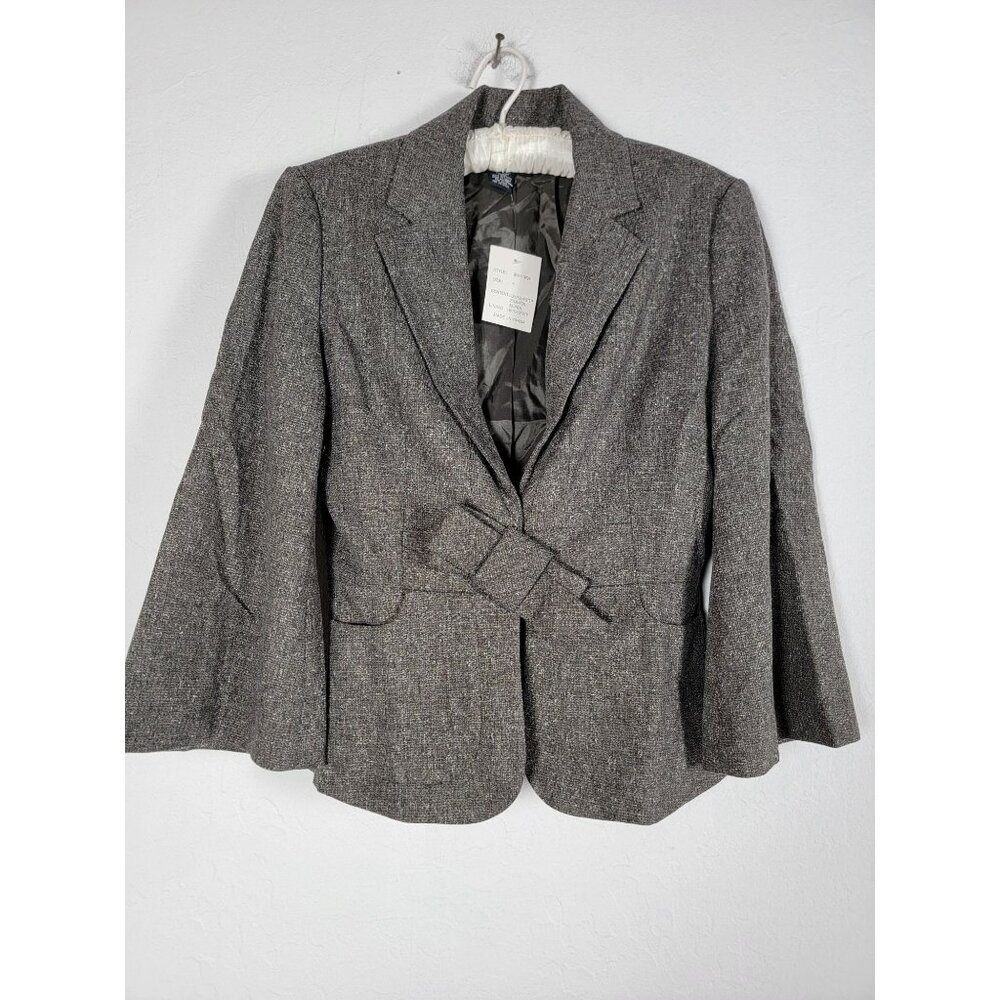 Boston Proper Women's Single-Breasted Polyester Blend Casual Blazer Gray 6 NEW